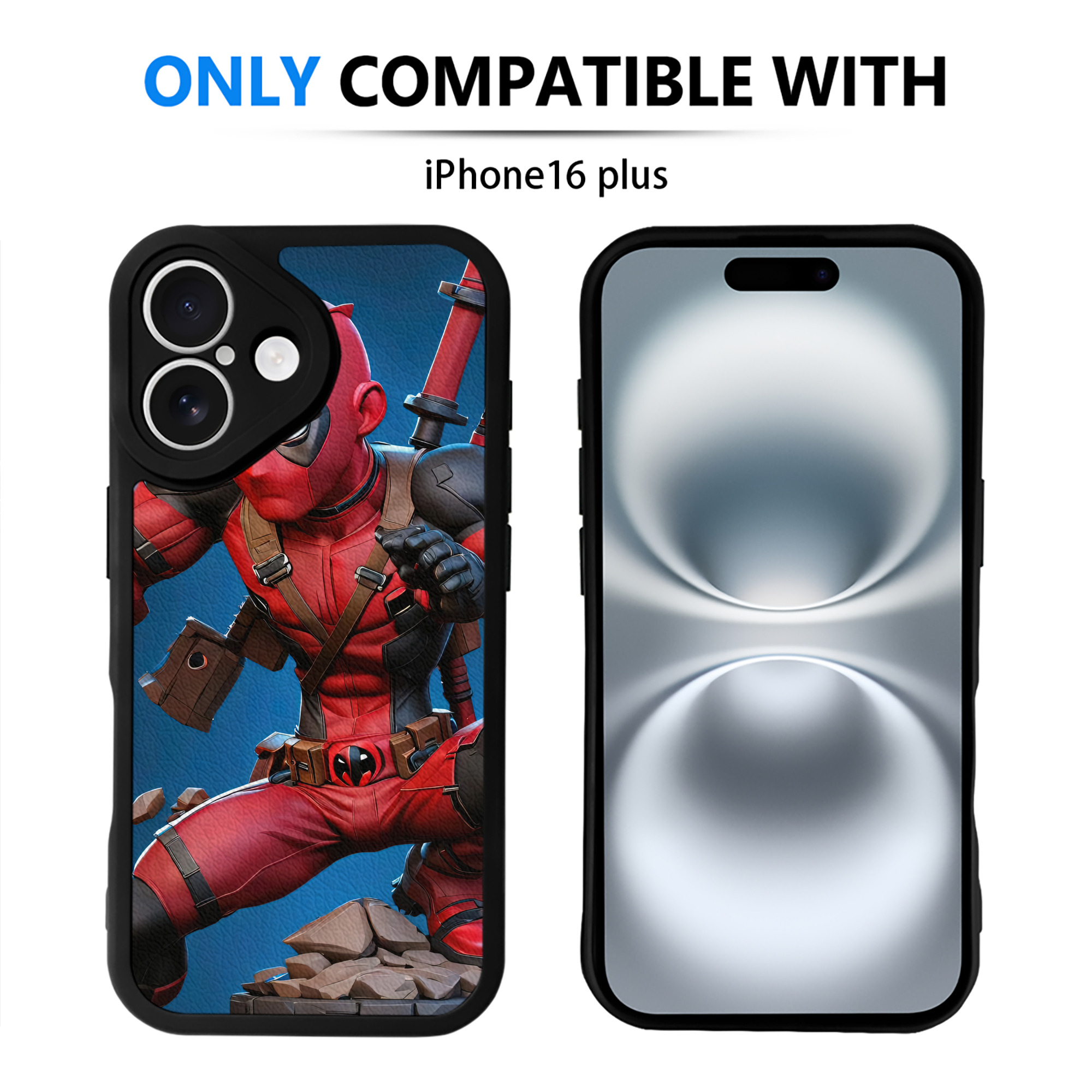 （画像用） Deadpool デッドプール 【iPhone 16シリーズ対応】シリコンスマホケース（レザー調） 材質：シリコン